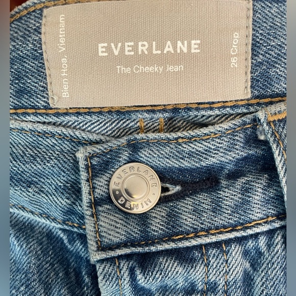 Everlane 90s Cheeky Jeans Sz 26 Ankle Vintage Mid Blue High Rise 100% Cotton - Picture 15 of 16